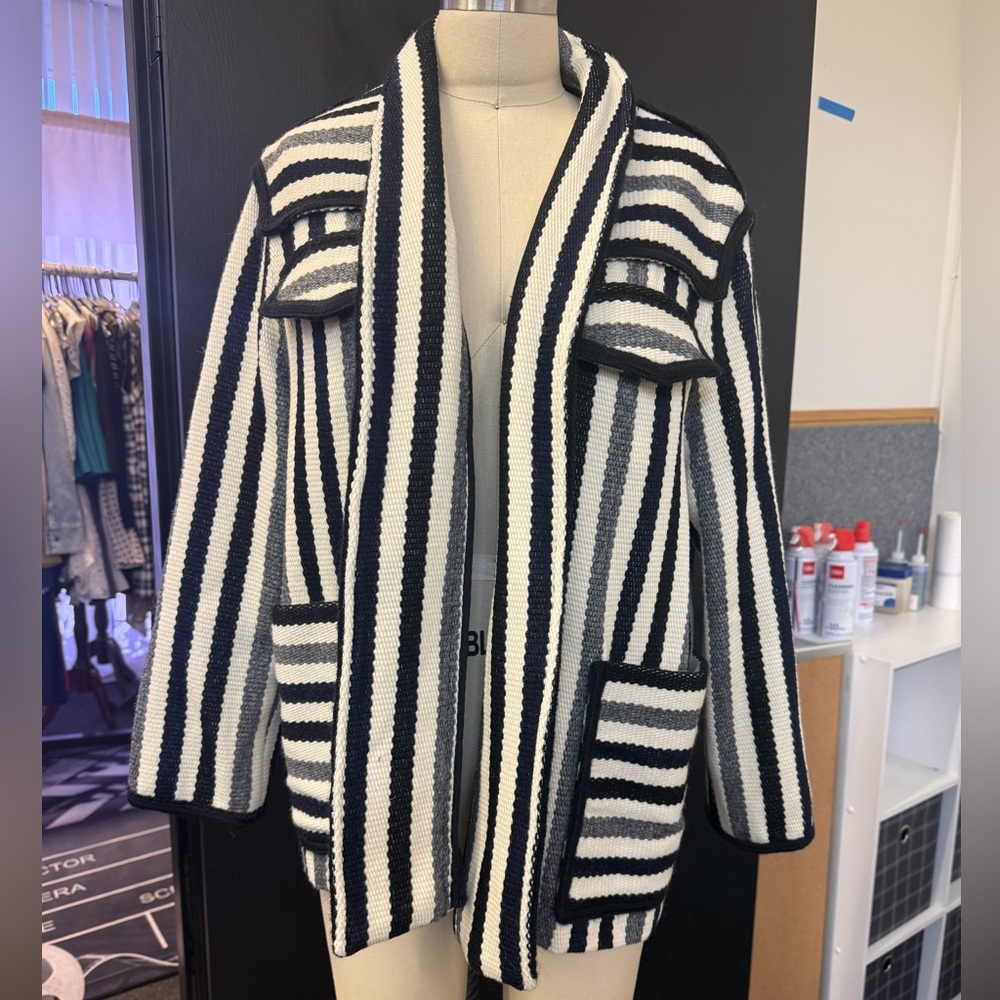 Isabel Marant Black and White Striped Cardigan